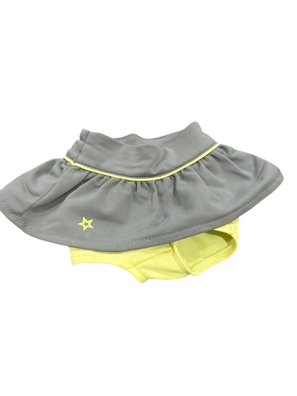 American Girl Gray & Yellow Doll Skirt And Underwear Set